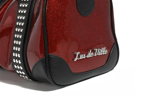 Black and Red Rum Sparkle Evie Tote - Detail