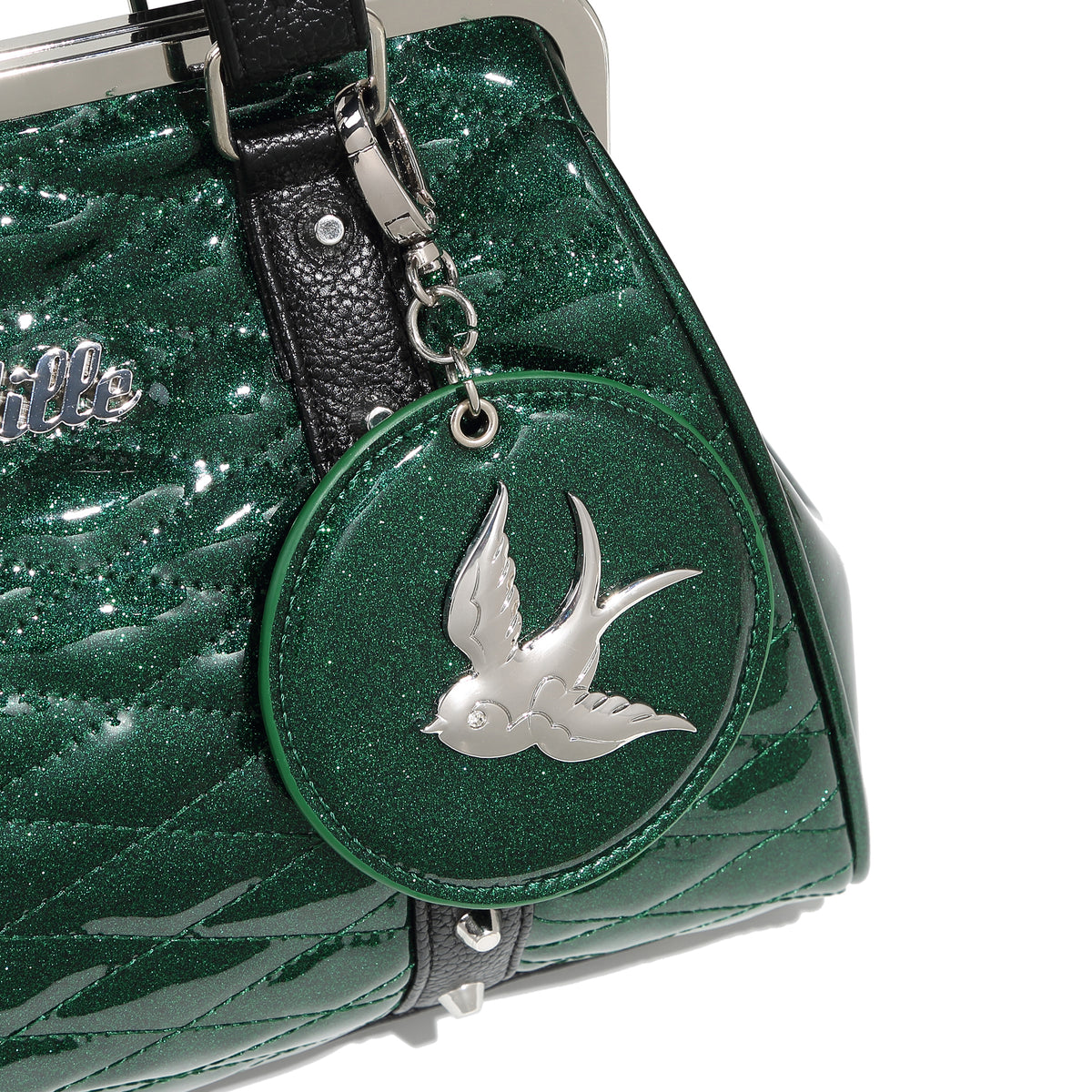 venus-green-sparkle-love-bird-kiss-lock-lux-de-ville