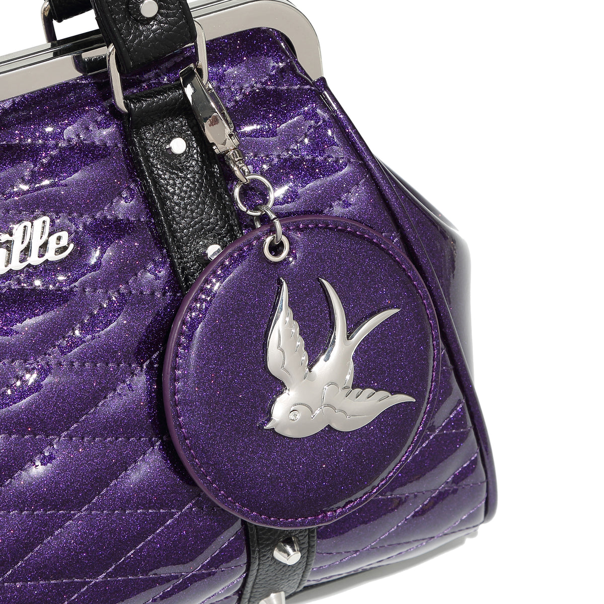 Poisonous Purple Sparkle Love Bird Kiss Lock Lux De Ville poisonous-purple-sparkle-love-bird-kiss-lock-lux-de-ville