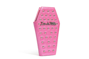 Winkle Pink Studded Coffin Wallet - Front Logo
