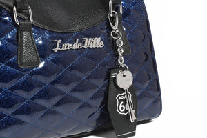 Black and Royal Blue Sparkle Route 66 Tote detail