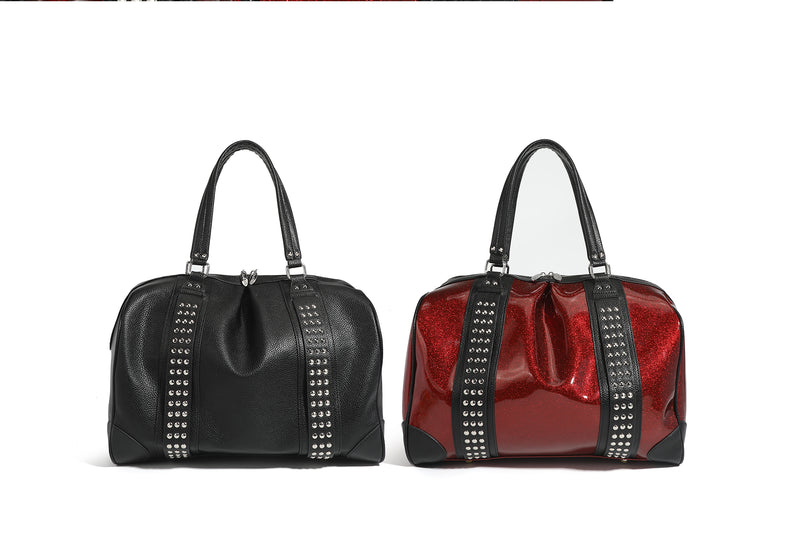 Black and Red Rum Sparkle Large Evie Tote - Collection