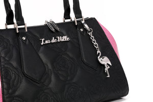 Black with Winkle Pink Sparkle Safari Tote - Detail