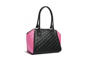 Black with Winkle Pink Sparkle De Lux Tote - Back