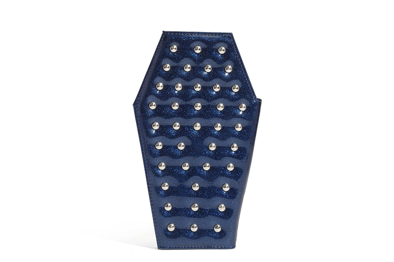 Royal Blue Studded Coffin Wallet - Back