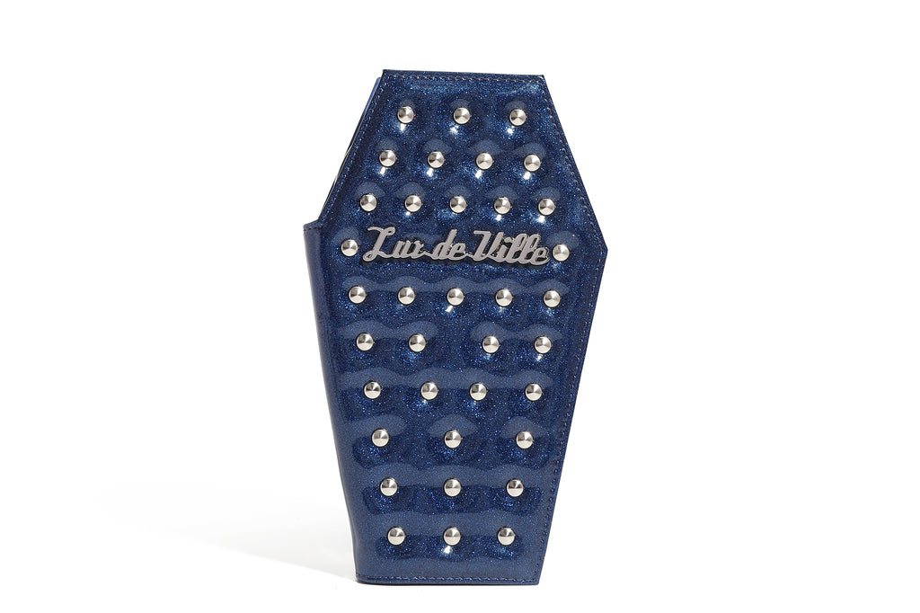 Royal Blue Studded Coffin Wallet - Front