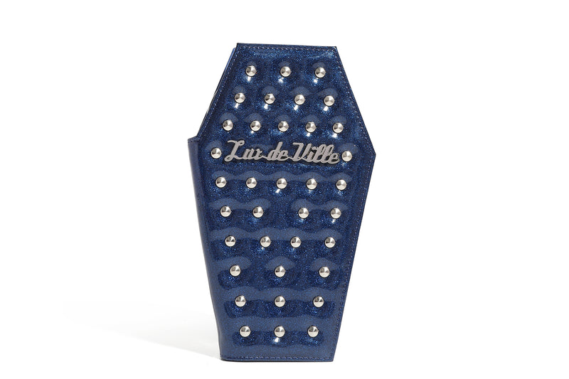 Royal Blue Studded Coffin Wallet - Front