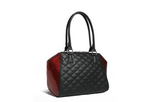 Black with Red Rum Sparkle De Lux Tote - Back