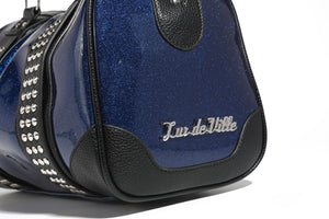 Black and Royal Blue Sparkle Evie Tote - Detail