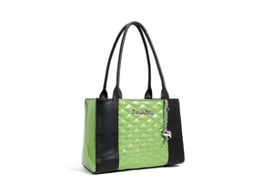 Black and Envy Green Sparkle Cha Cha Tote - front