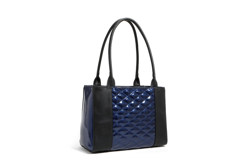 Black and Royal Blue Sparkle Cha Cha Tote - back