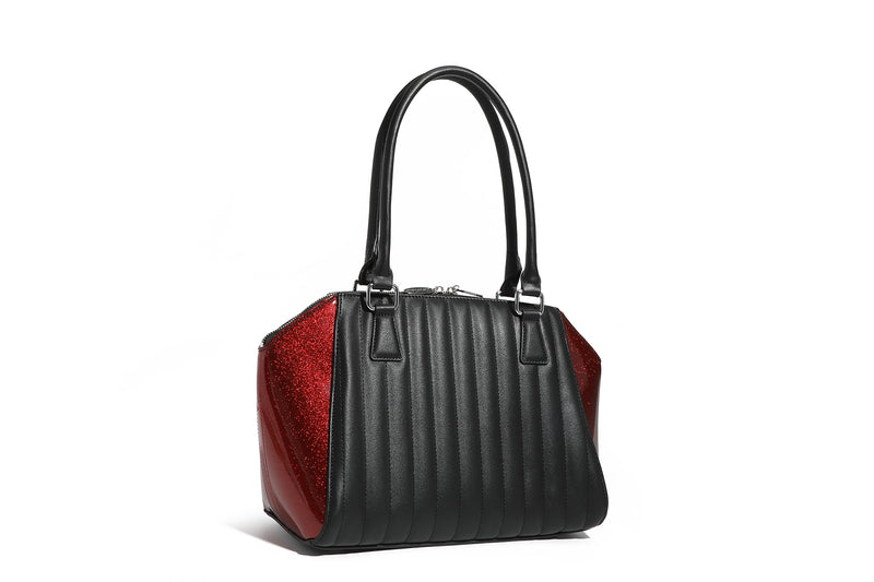 Black and Red Rum Sparkle Stella Tote - Back