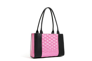 Black and Winkle Pink Sparkle Cha Cha Tote - back