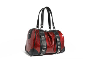 Black and Red Rum Sparkle Evie Tote - Back