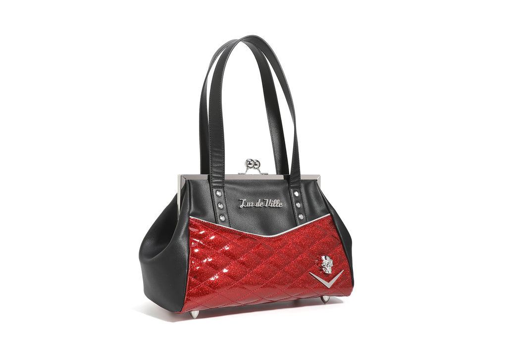 Black & Red Rum Sparkle Femme Fatale Kiss Lock Front