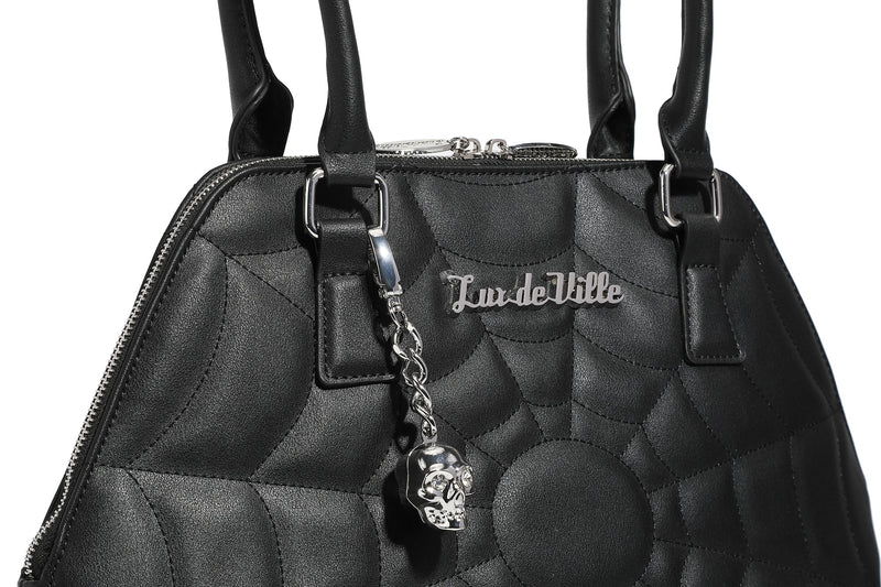 Black and Winkle Pink Sparkle Glampira Tote - Detail