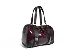 Black and Poisonous Purple Sparkle Evie Tote - Back