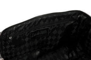 Black Smooth Solid Safari Tote - Lining