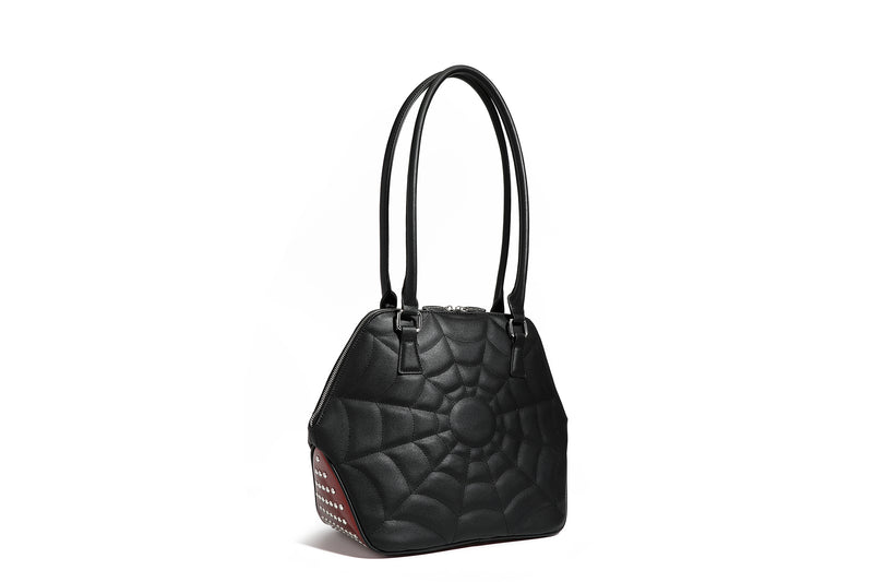 Black and Red Rum Sparkle Glampira Tote - Back