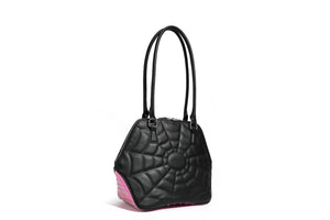Black and Winkle Pink Sparkle Glampira Tote - back
