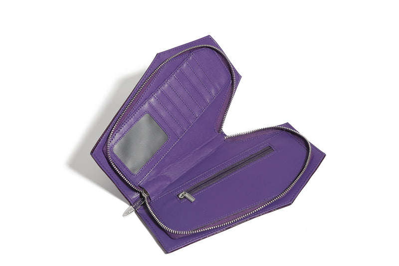 Poisonous Purple Studded Coffin Wallet - Inside