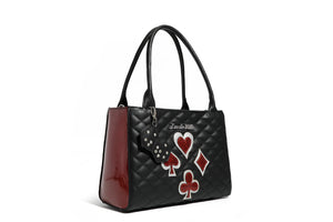 Black and Red Rum Sparkle Lucky Me Tote - Front