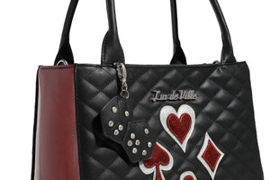 Black and Red Rum Sparkle Lucky Me Tote - Detail