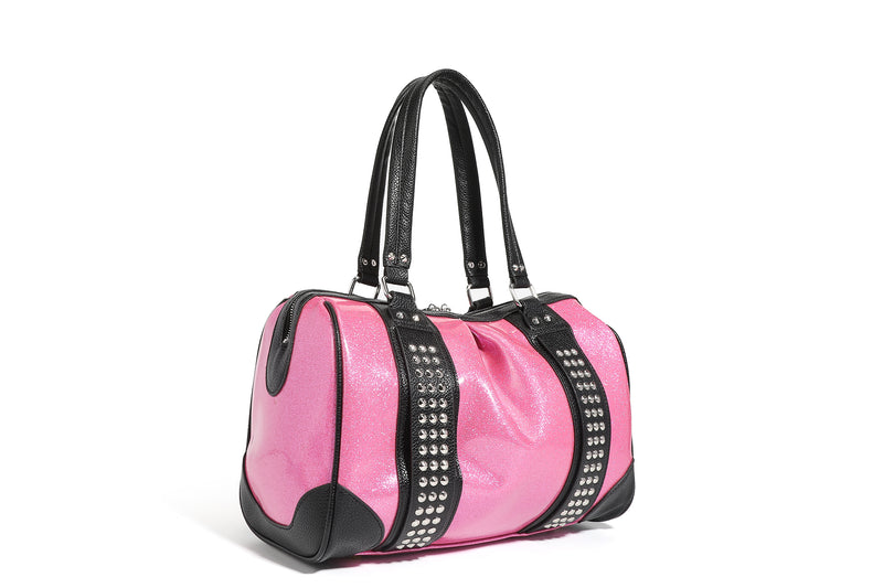 Black and Winkle Pink Evie Tote - Back
