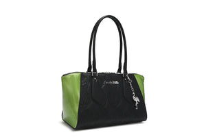 Black with Envy Green Sparkle Safari Tote - Front