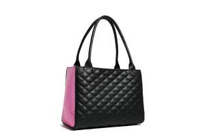 Black and Winkle Pink Sparkle Lucky Me Tote - Back