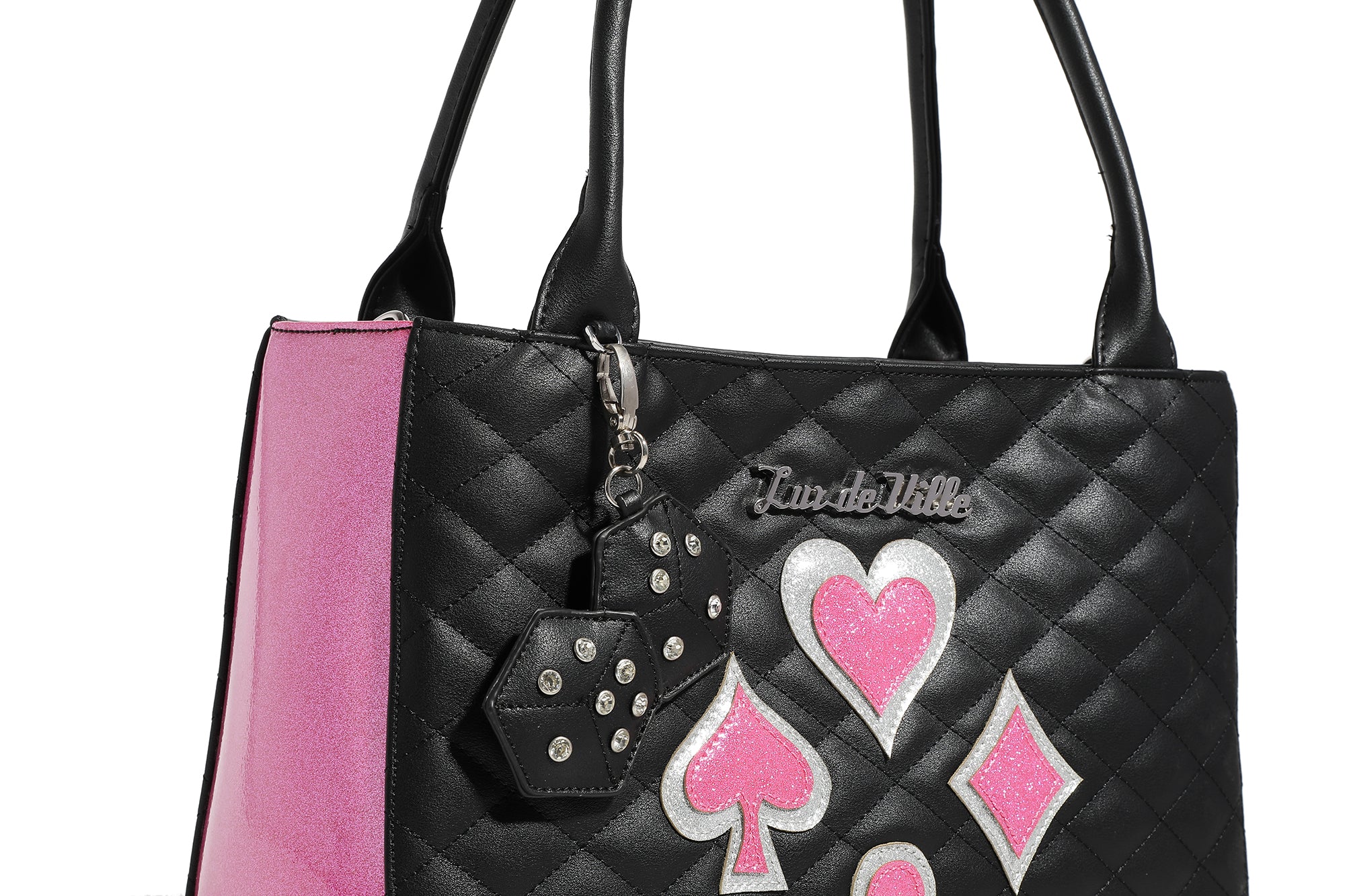 Black and Winkle Pink Sparkle Lucky Me Tote - Pre-Order 10/13 Launch