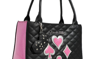 Black and Winkle Pink Sparkle Lucky Me Tote - Detail