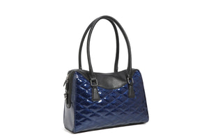 Black and Royal Blue Sparkle Route 66 Tote back