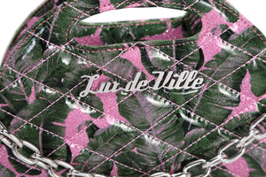 Pink Palm Sparkle - Half Moon Tiny Tote - detail