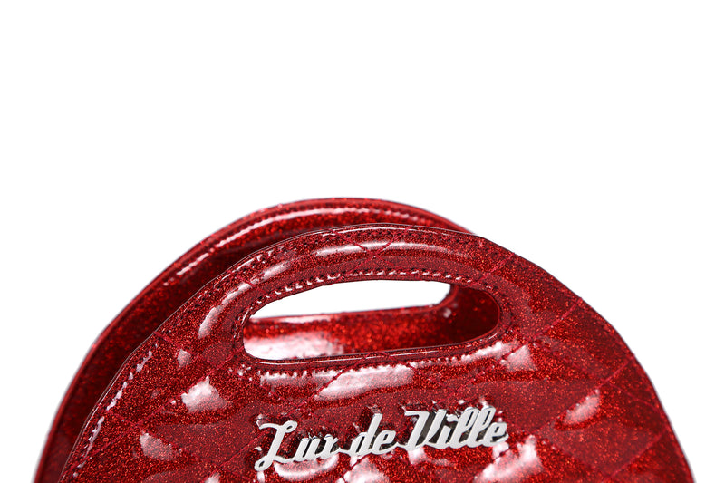 Red Rum Sparkle - Half Moon Tiny Tote - Stitching Detail
