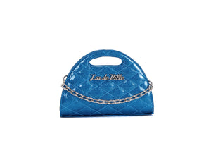 Villain Blue Sparkle - Half Moon Tiny Tote - front chain