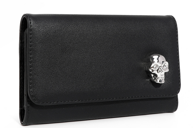 Lady Vamp Wallet - Black Smooth - Front Angle