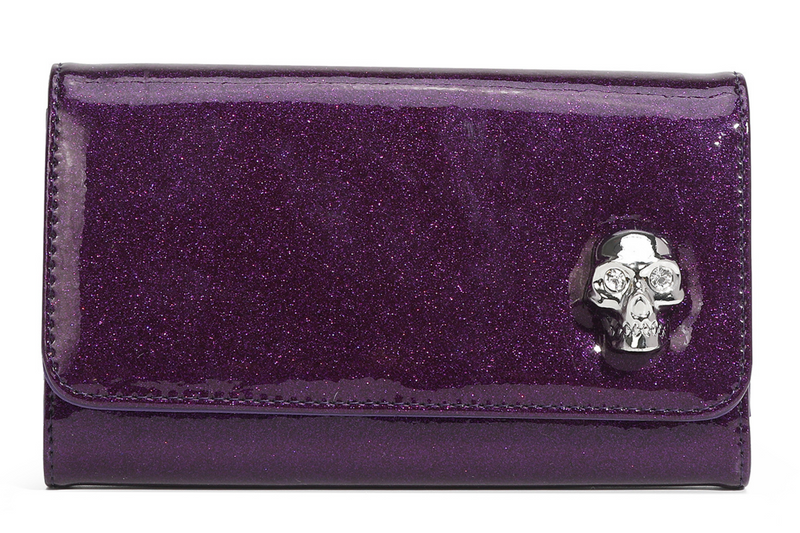 Lady Vamp Wallet - Poisonous Purple Sparkle - Front