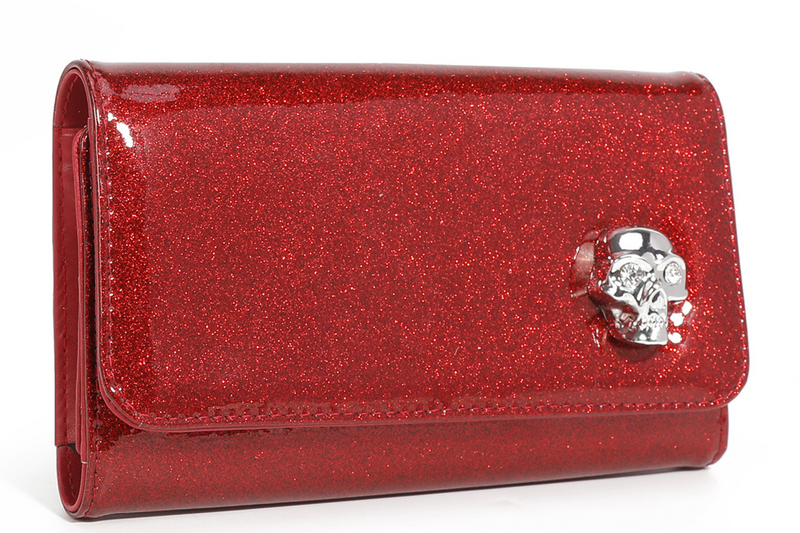 Lady Vamp Wallet - Red Rum Sparkle - Front Angle