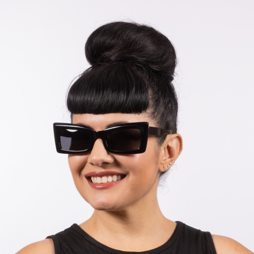 Ruby Sunglasses - Black Acetate Frame with Dark Lens