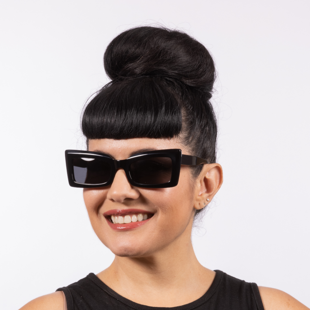 Ruby Sunglasses Black Acetate Frame with Dark Lens Lux de Ville