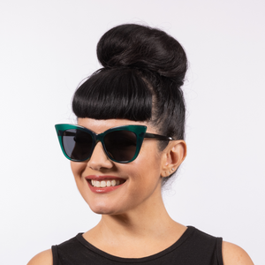 Sylvia Sunglasses - Green Crystal Acetate Frame with Dark TAC Lens