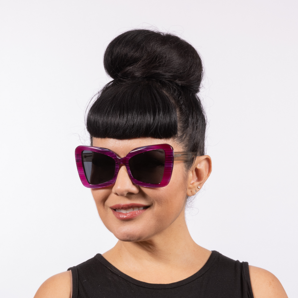 Galaxy Sunglasses - Purple Acetate Frame with Dark Smoky Lens