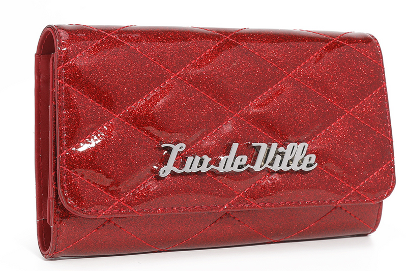Route 66 Wallet - Red Rum Sparkle - Front Angle