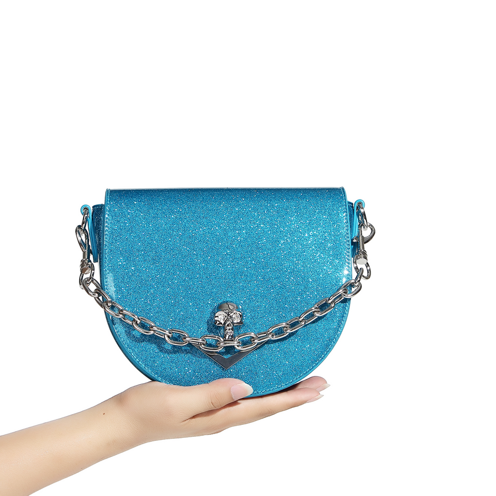 Wicked Tiny Tote - Villain Blue - size reference