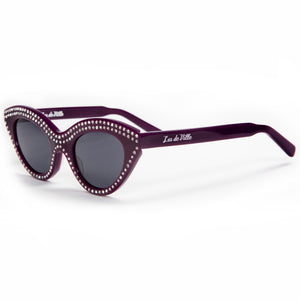 Auntie Mame Sunglasses Purple and Silver Diamonds