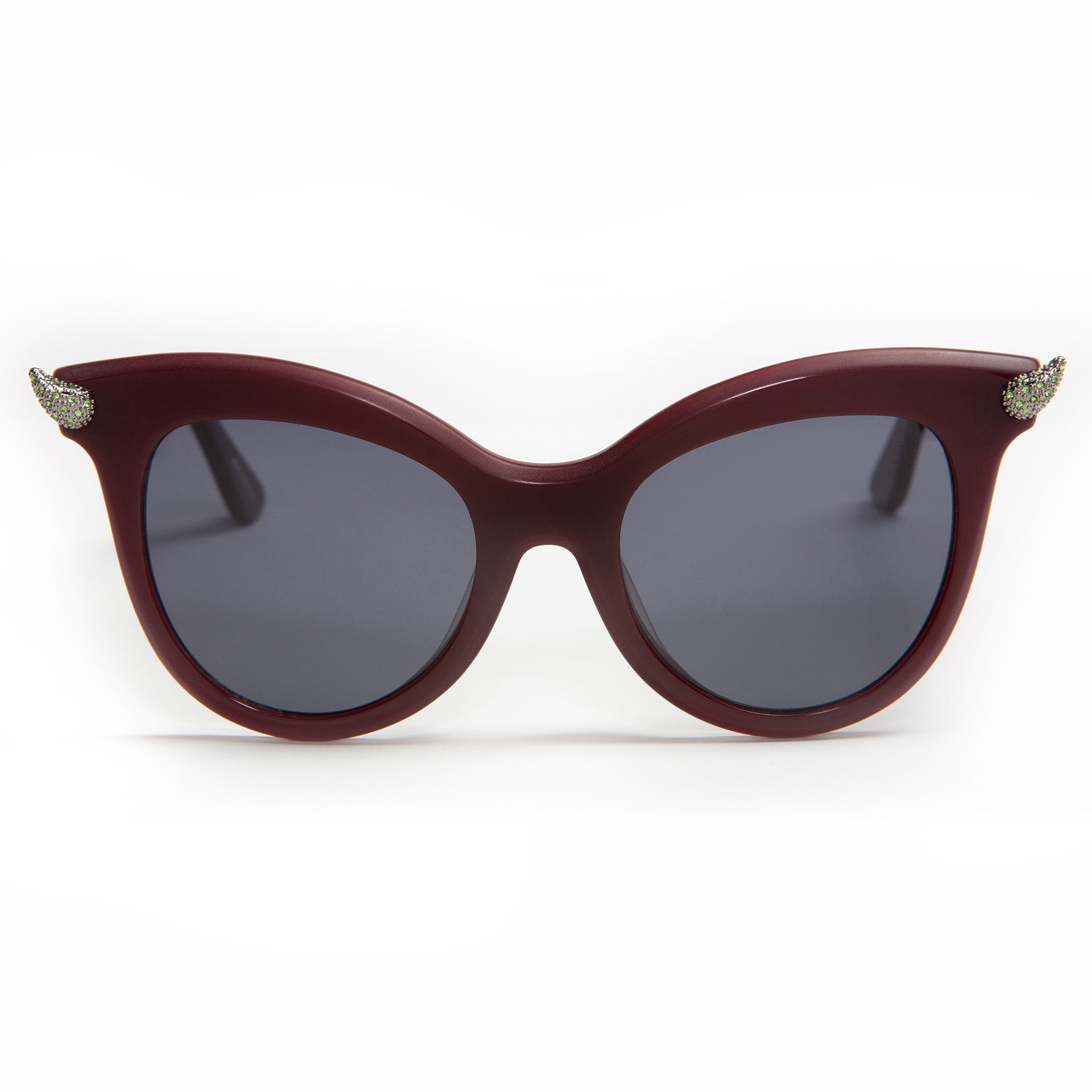 Lux de Ville | Sourpuss Red Cat-Eye Sunglasses Oversized Cat Eye Red and Black Polarized Harley Quinn DC  main image 4