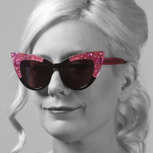 Queen Bee Sunglasses Black and Red Rum Sparkle