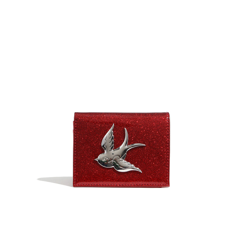 Red Rum Sparkle Love Bird Mini Wallet