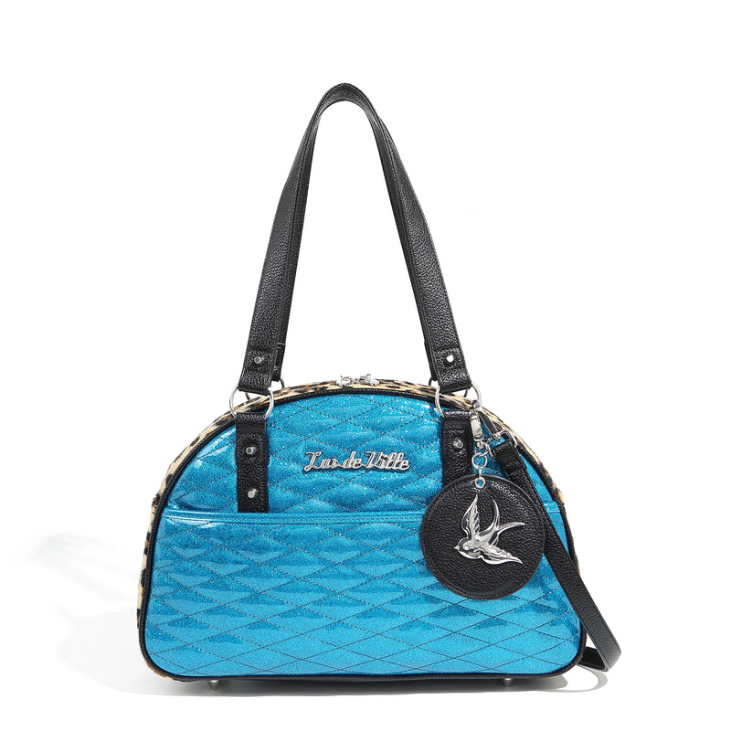Villain Blue Sparkle Love Bird Tote